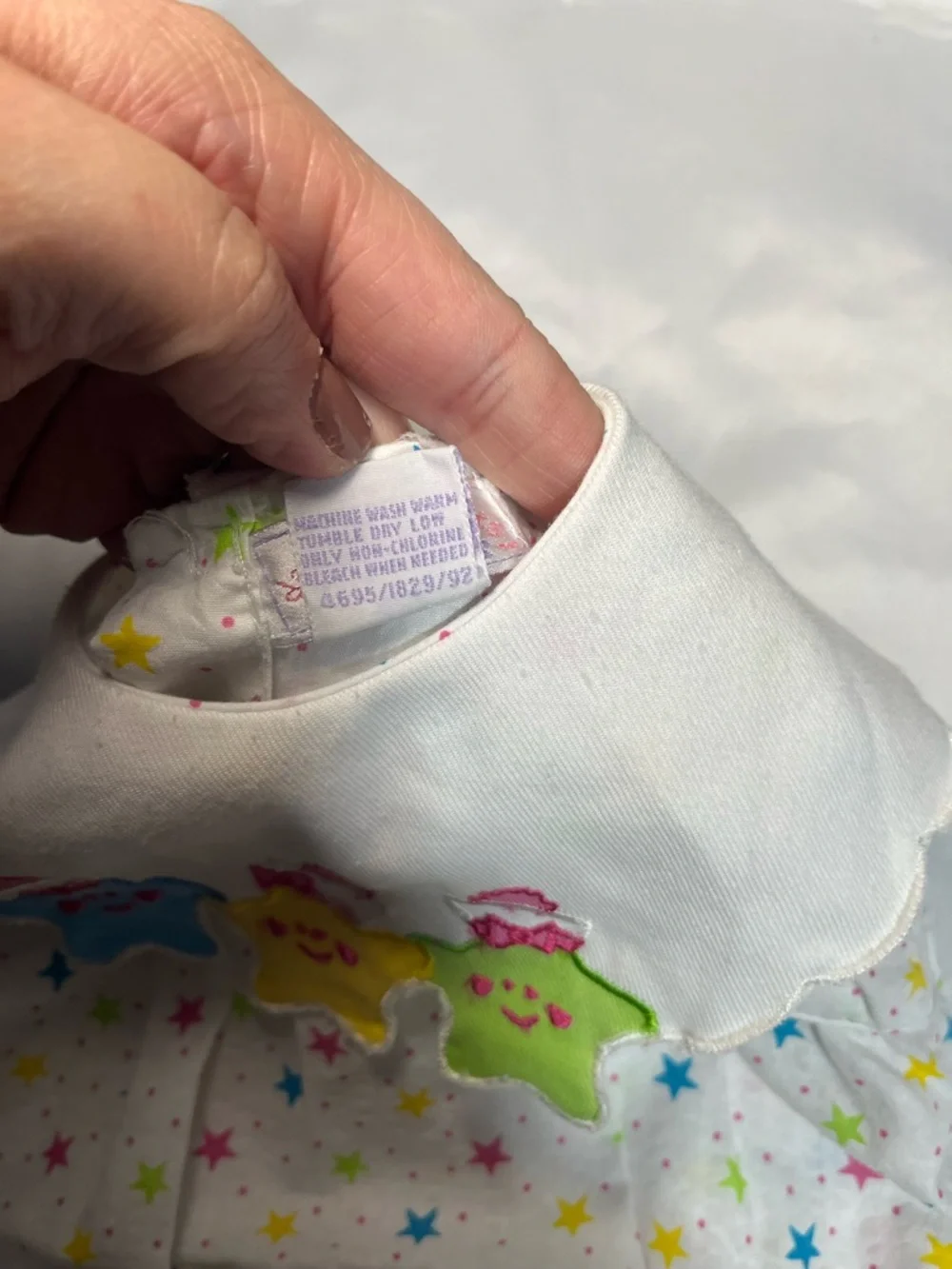 Vintage Dainty Delights Smocked Star Bubble Romper 12M Colorful Baby Girl‎